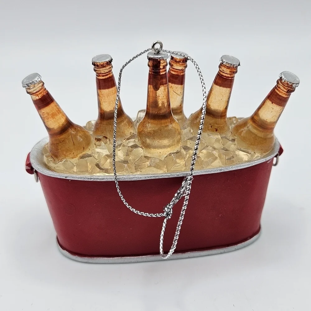 Budweiser Anheuser-Busch Bottles in Ice Bucket Tu Holiday Ornament 2013